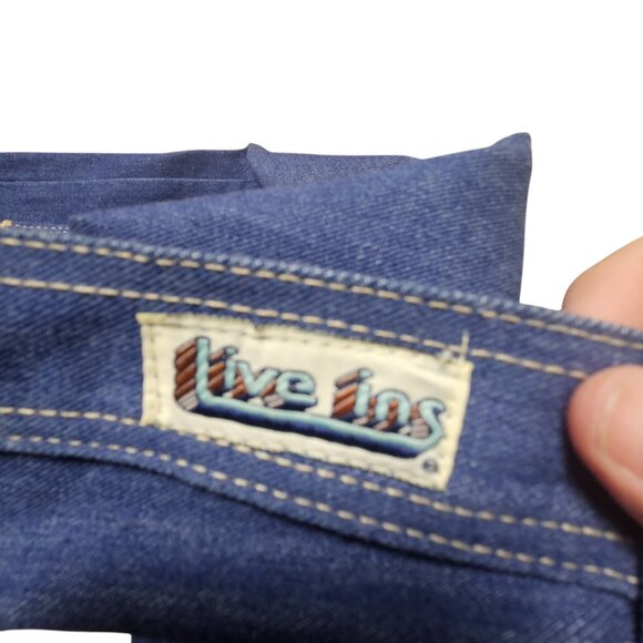 Vintage Live Ins Denim Loose Straight Jeans Raw Hem Embroidered 27x27 Boho Y2K - Picture 3 of 12